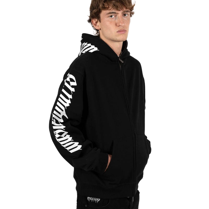 Full Zip Rise Hoodie // Black