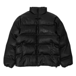 Puffer Hood Faux Leather // Black