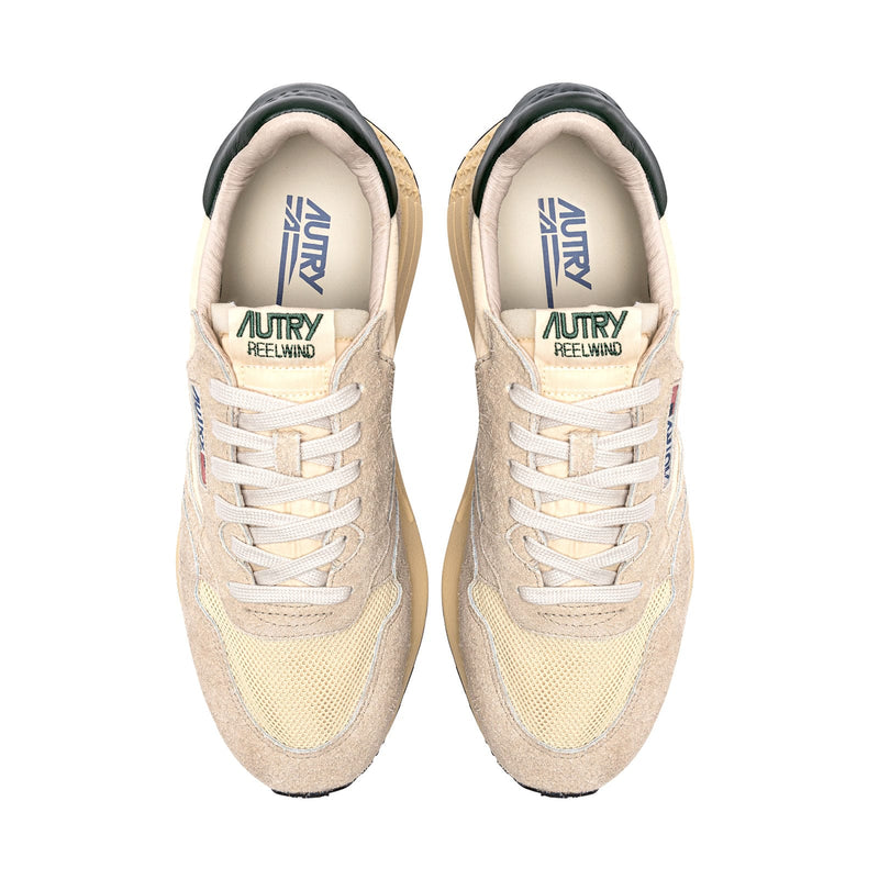 sneakers reelwind autry beige et verte vue du haut