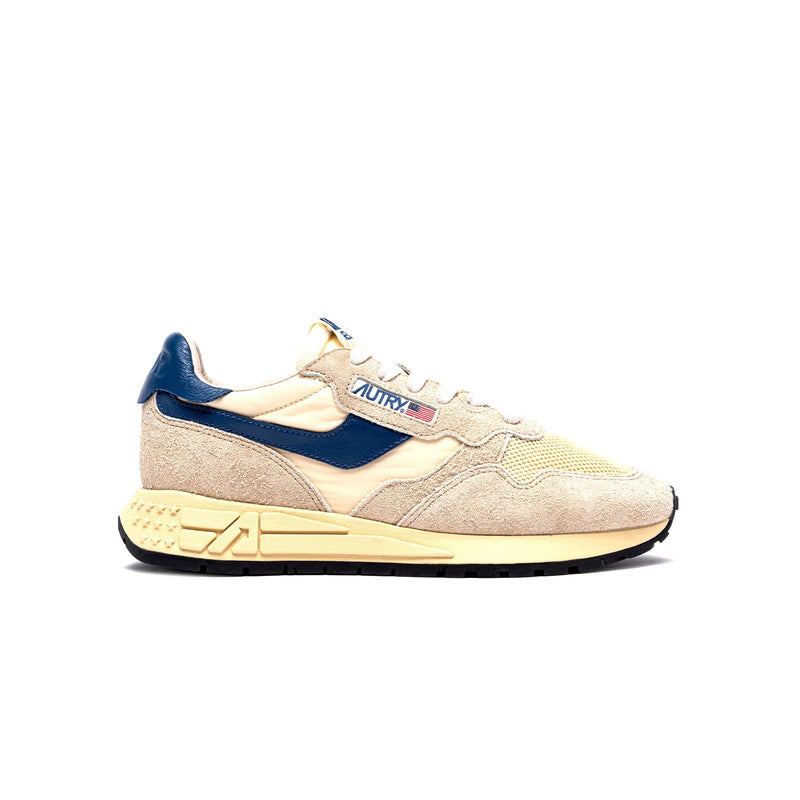 autry reelwind sneakers beiges et bleu pour hommes vue de profil