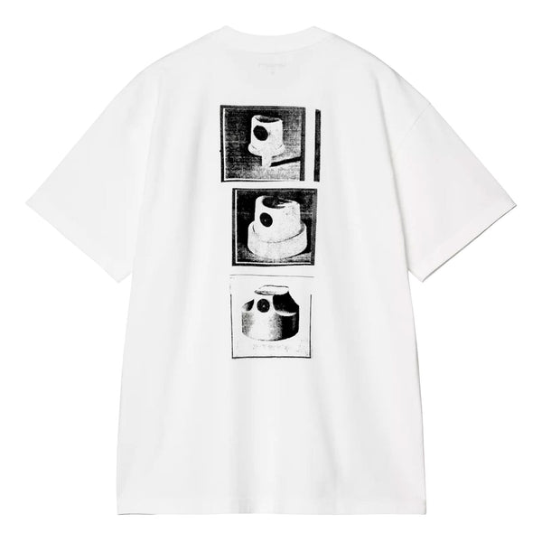 T-shirt carhartt blanc graphisme caps graffiti a l'arrière vue de dos 