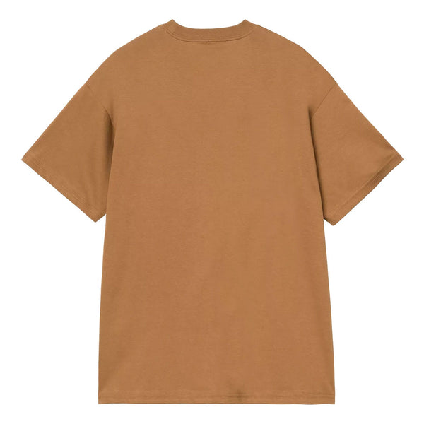 T-shirt Carhartt Brun Homme avec graphisme boite de Sardine Carhartt rouge a l'avant - Vue de dos 