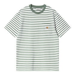 SS Seidler Pocket T-shirt // Seidler Tripe // Park/White