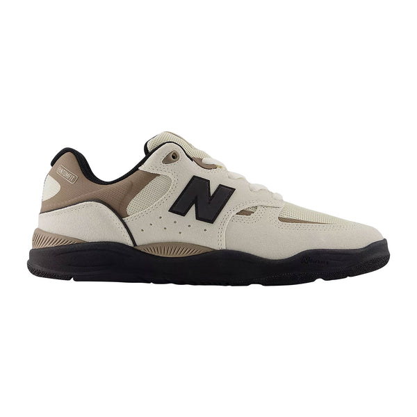 Chaussure de skate New Balance Numeric 1010 Beige logo noir semelle noir vue de coté droit 