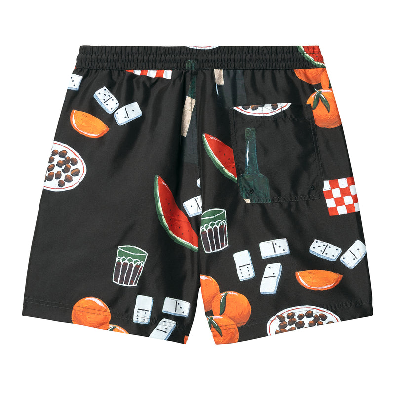 Slater Swim Trunks // Isis Maria Dinner Print/Black