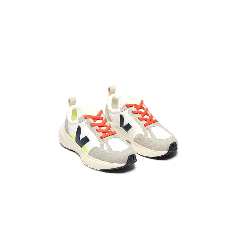 baskets veja enfants lacets élastiques canary vue de trois quarts