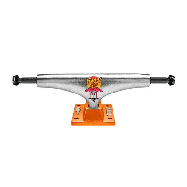 Trucks Thunder Pro Jamie Foy argent et orange mottif flamand rose vue de face