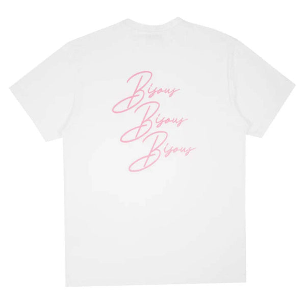 T-shirt Bisous Skateboard blanc vue de face