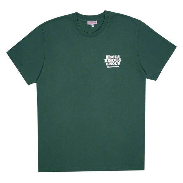 T-shirt bisous skateboard vert forêt vue de face