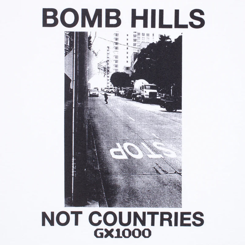 T-shirts - GX1000 - Bomb Hills Not Countries Tee // White - Stoemp