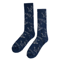 Chaussettes - Thrasher - Gonz Logo Crew Socks // Navy/Grey - Stoemp