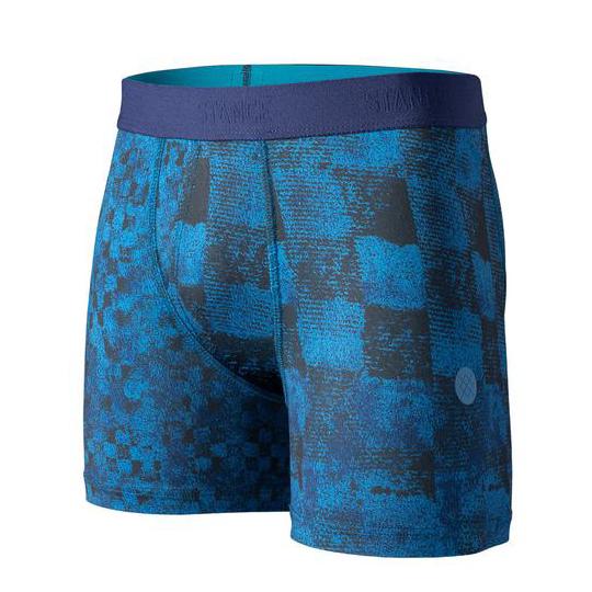 Steel Blue Grim Check Boxer Brief // Navy Autres Stance