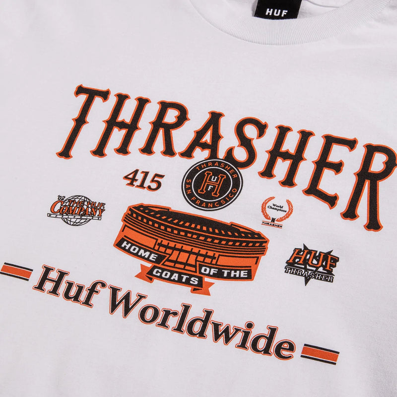 T-shirts - Huf - Huf x Thrasher // Monteray LS Tee // White - Stoemp