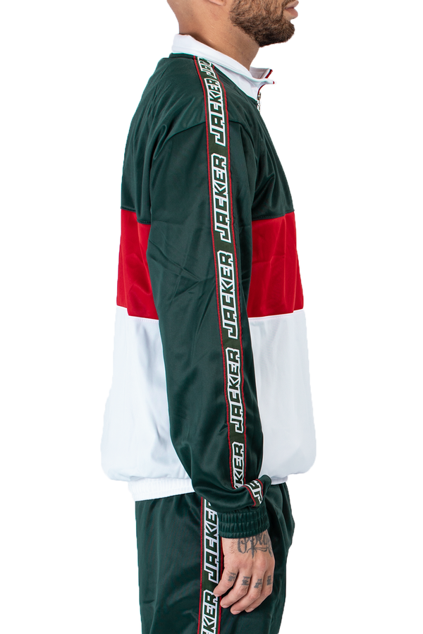 Dark Red Halls Sport Neckzip // Green/White Vestes Jacker